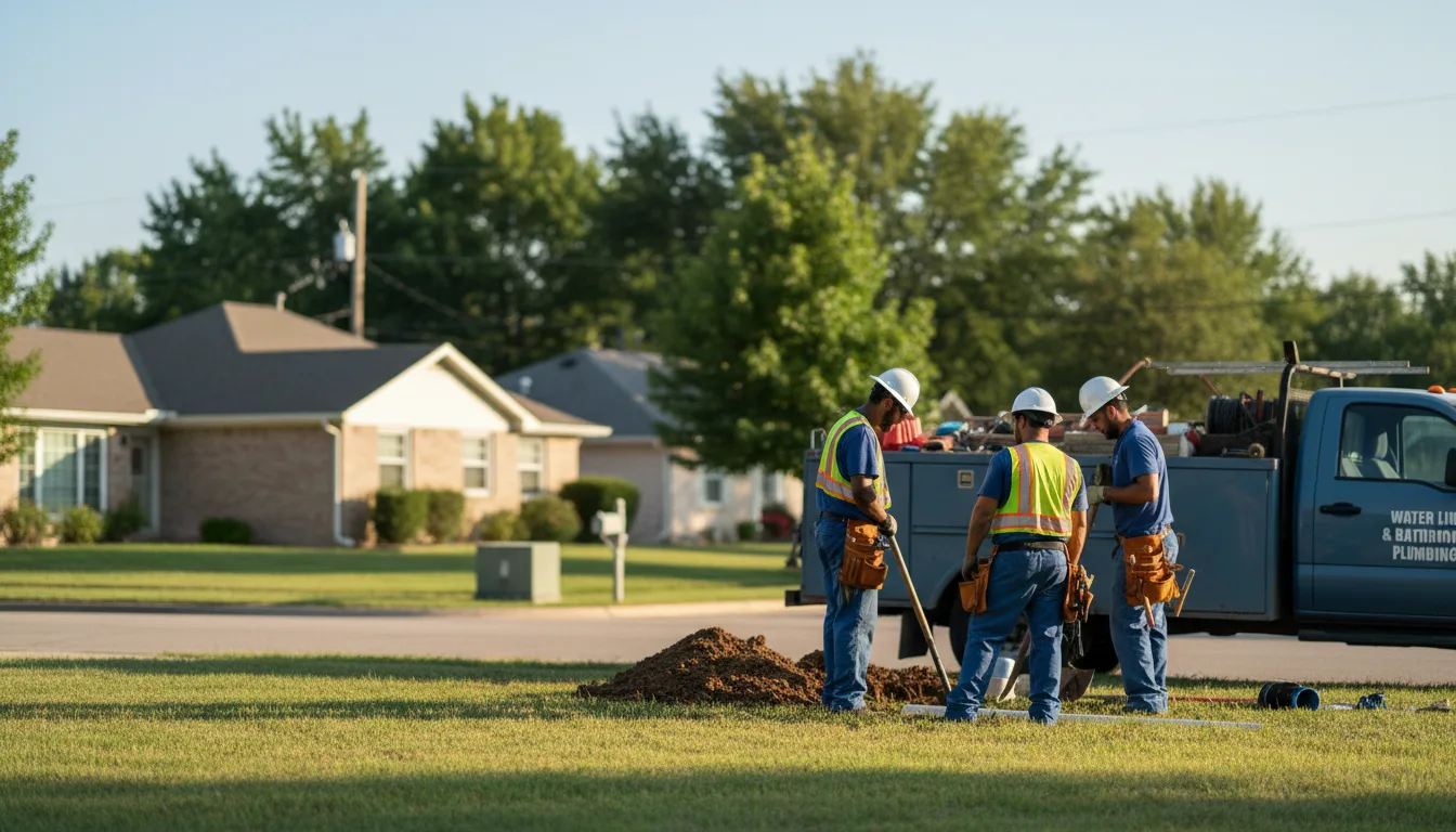 Residential water line and bathroom plumbing service in Mound Valley, KS